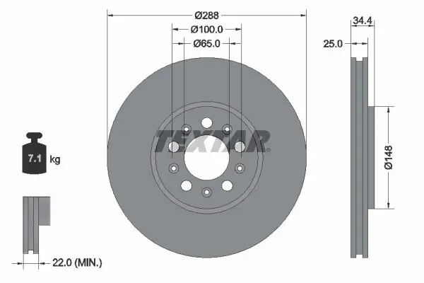 Bremsscheibe TEXTAR 92106603