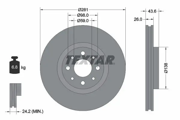 Bremsscheibe TEXTAR 92107703