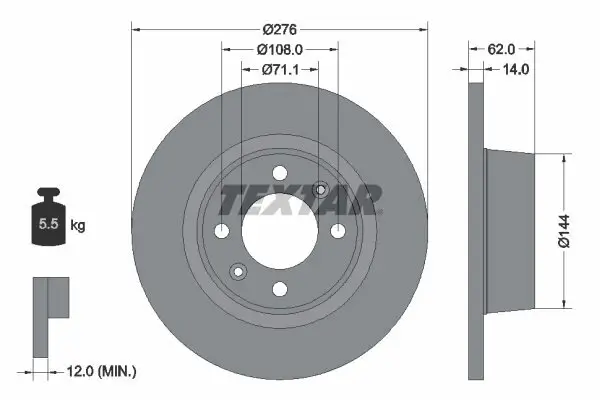 Bremsscheibe TEXTAR 92107900