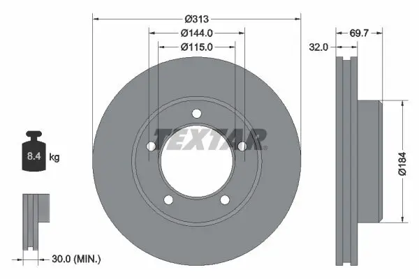 Bremsscheibe TEXTAR 92108103