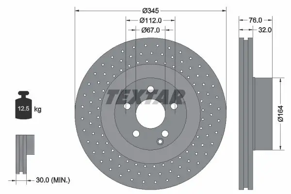 Bremsscheibe TEXTAR 92108800 Bild Bremsscheibe TEXTAR 92108800