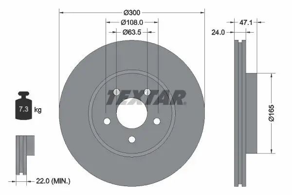 Bremsscheibe TEXTAR 92109605