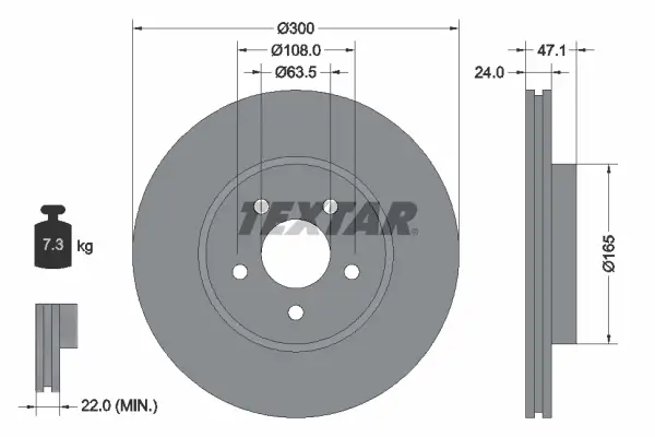 Bremsscheibe Vorderachse TEXTAR 92109605