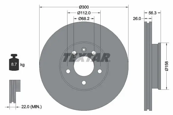 Bremsscheibe TEXTAR 92109803