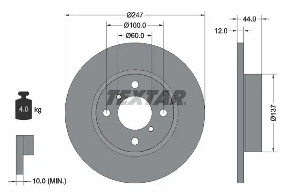 Bremsscheibe TEXTAR 92110803