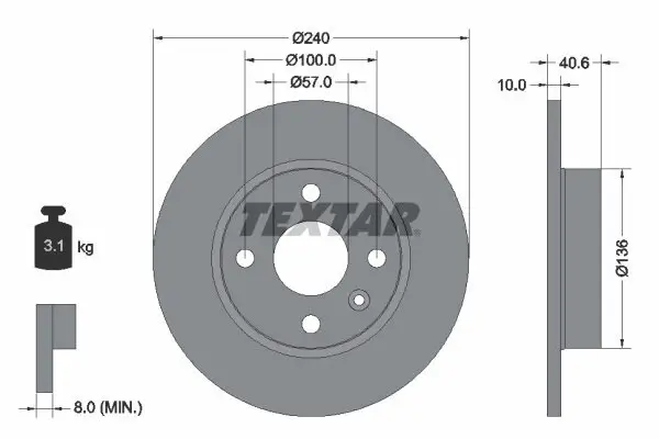 Bremsscheibe TEXTAR 92111003