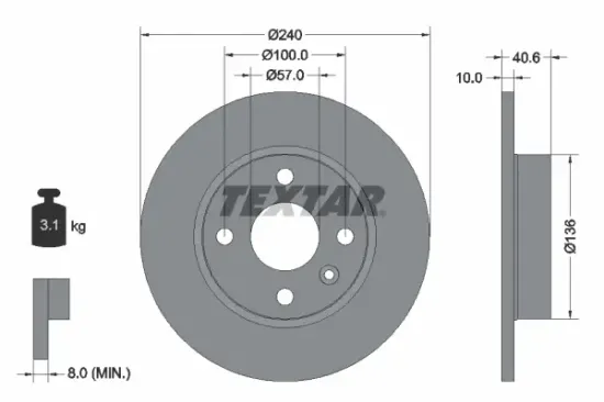 Bremsscheibe Hinterachse TEXTAR 92111003 Bild Bremsscheibe Hinterachse TEXTAR 92111003