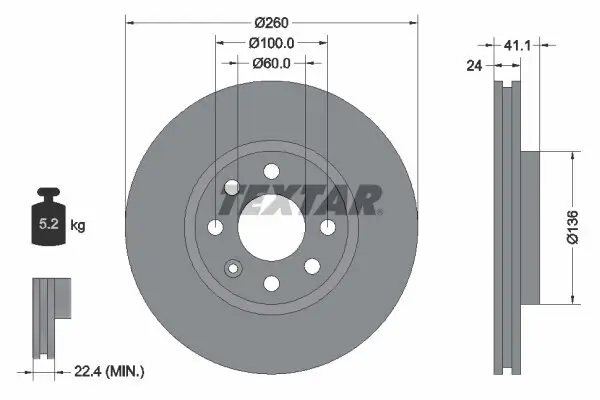 Bremsscheibe TEXTAR 92111103