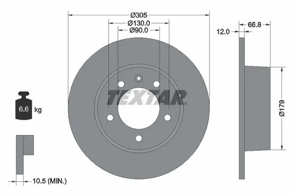 Bremsscheibe TEXTAR 92111203