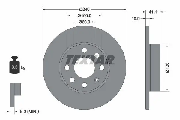 Bremsscheibe TEXTAR 92111303