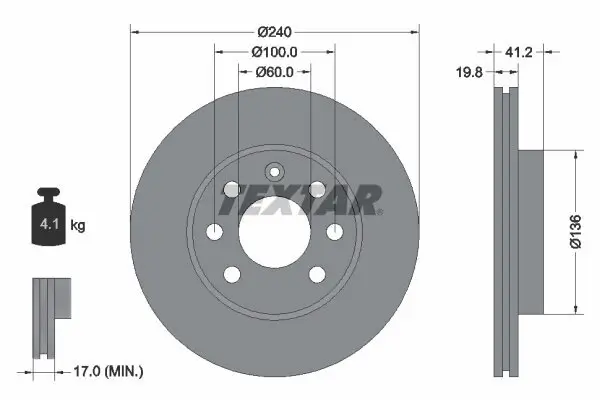 Bremsscheibe TEXTAR 92111403