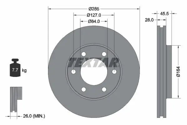 Bremsscheibe TEXTAR 92113000