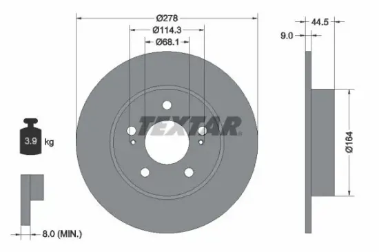 Bremsscheibe TEXTAR 92113103 Bild Bremsscheibe TEXTAR 92113103