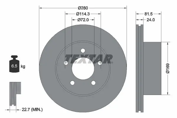 Bremsscheibe Vorderachse TEXTAR 92113500
