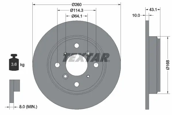 Bremsscheibe Hinterachse TEXTAR 92114300