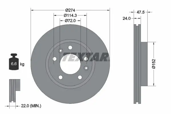 Bremsscheibe TEXTAR 92114900