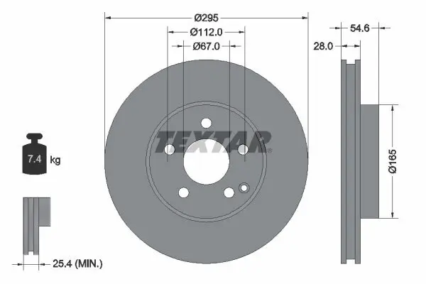 Bremsscheibe TEXTAR 92115105