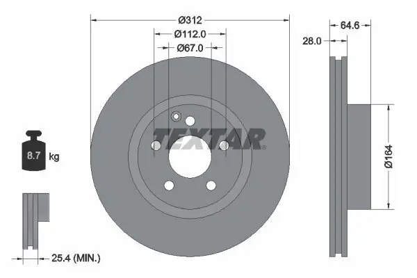 Bremsscheibe TEXTAR 92115305