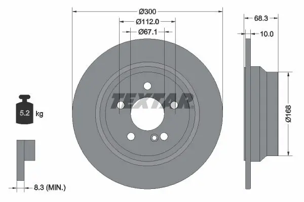 Bremsscheibe TEXTAR 92115405