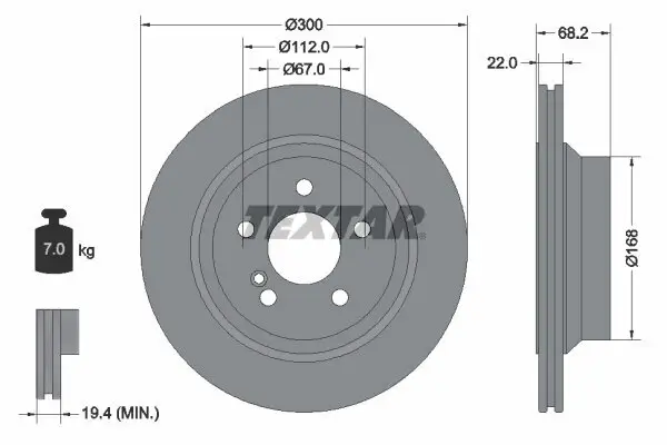 Bremsscheibe TEXTAR 92115505