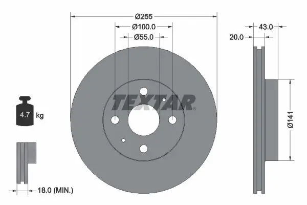 Bremsscheibe TEXTAR 92115603