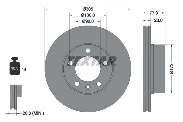 Bremsscheibe TEXTAR 92115903