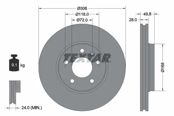 Bremsscheibe TEXTAR 92116005