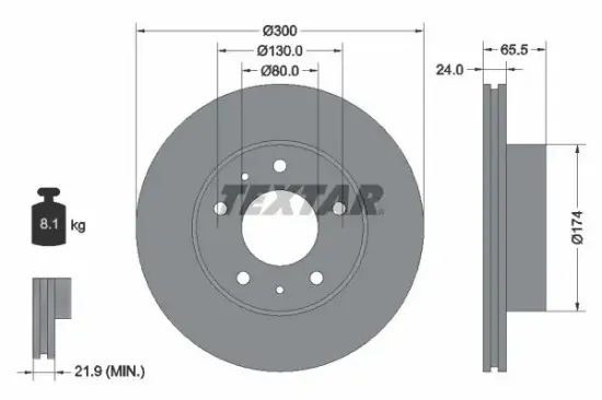 Bremsscheibe TEXTAR 92116703 Bild Bremsscheibe TEXTAR 92116703