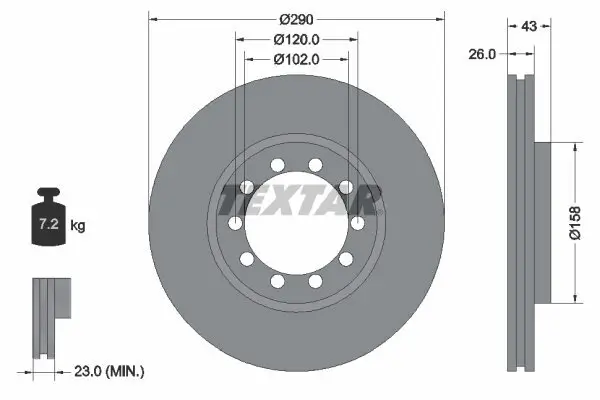 Bremsscheibe TEXTAR 93117500