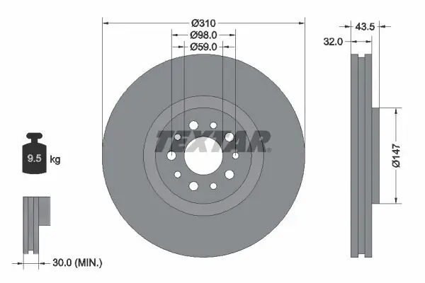 Bremsscheibe TEXTAR 92118100