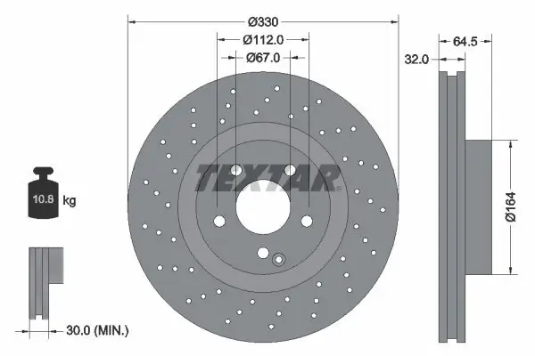 Bremsscheibe TEXTAR 92120205