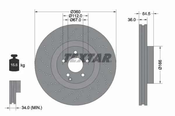 Bremsscheibe Vorderachse TEXTAR 92120305