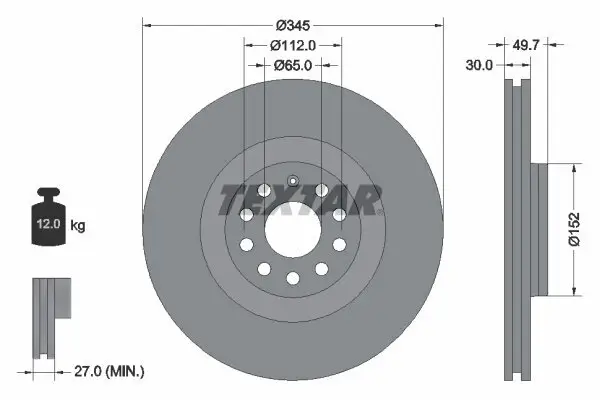 Bremsscheibe TEXTAR 92120603