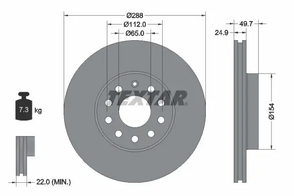 Bremsscheibe TEXTAR 92120800