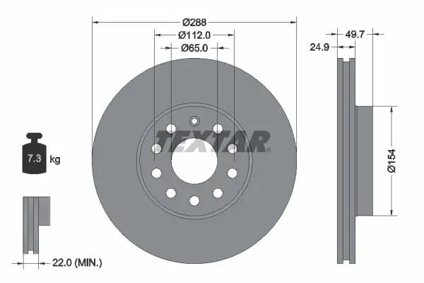 Bremsscheibe Vorderachse TEXTAR 92120805