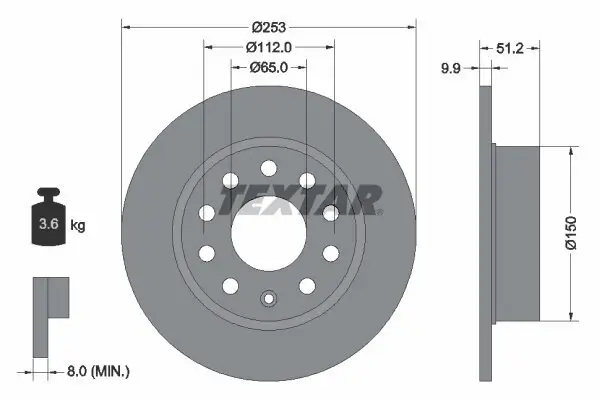 Bremsscheibe TEXTAR 92120903