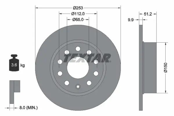 Bremsscheibe Hinterachse TEXTAR 92120903