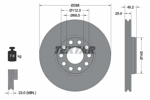 Bremsscheibe TEXTAR 92121005