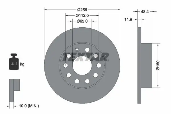 Bremsscheibe TEXTAR 92121103