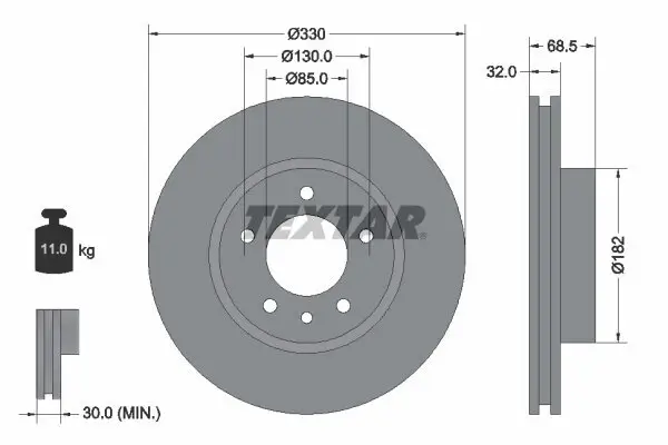 Bremsscheibe TEXTAR 92121505