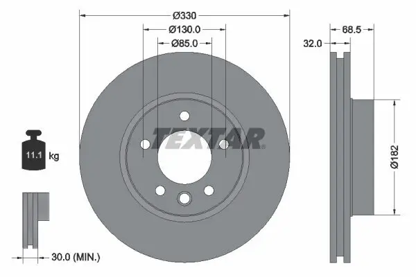 Bremsscheibe TEXTAR 92121605