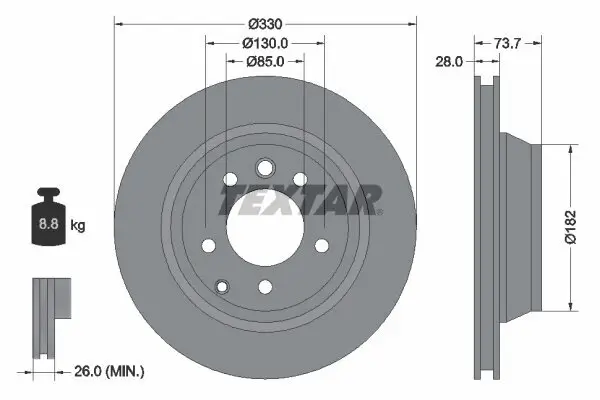 Bremsscheibe TEXTAR 92122005