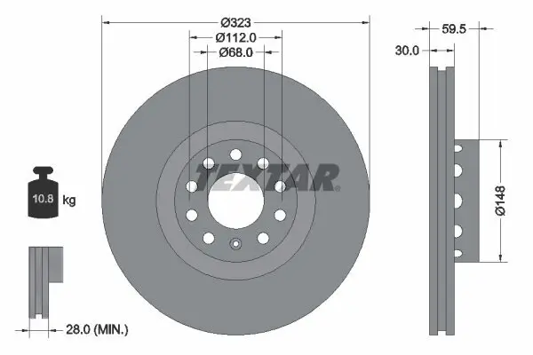 Bremsscheibe TEXTAR 92122103