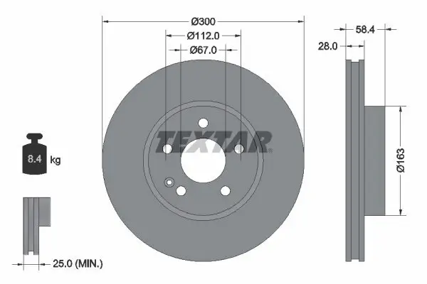 Bremsscheibe TEXTAR 93123403