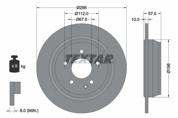 Bremsscheibe TEXTAR 93123503