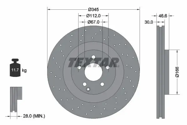 Bremsscheibe TEXTAR 92123703