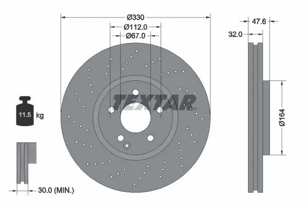 Bremsscheibe TEXTAR 92124105