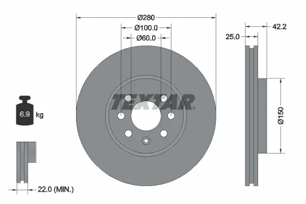 Bremsscheibe Vorderachse TEXTAR 92124603