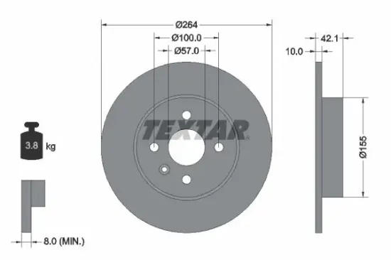 Bremsscheibe TEXTAR 92124703 Bild Bremsscheibe TEXTAR 92124703