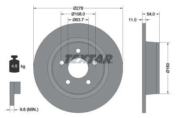 Bremsscheibe TEXTAR 92124903